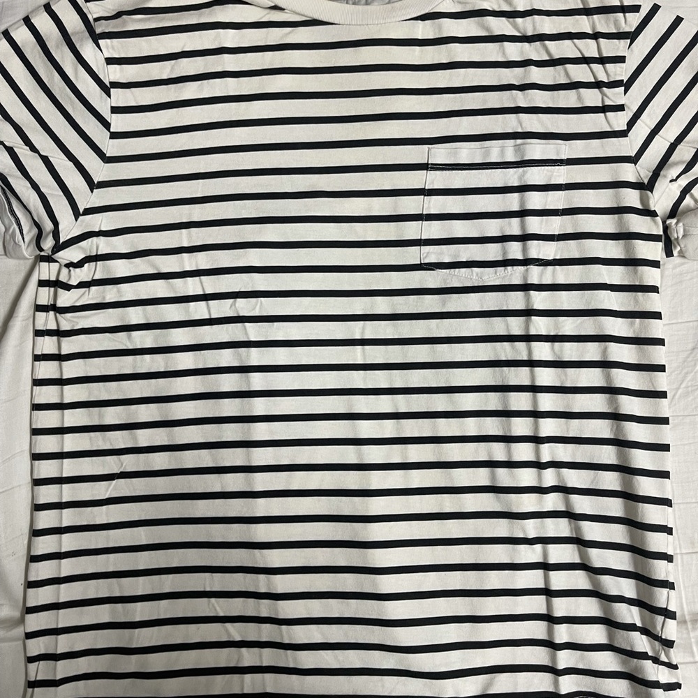 White & Black Striped Shirt Size S